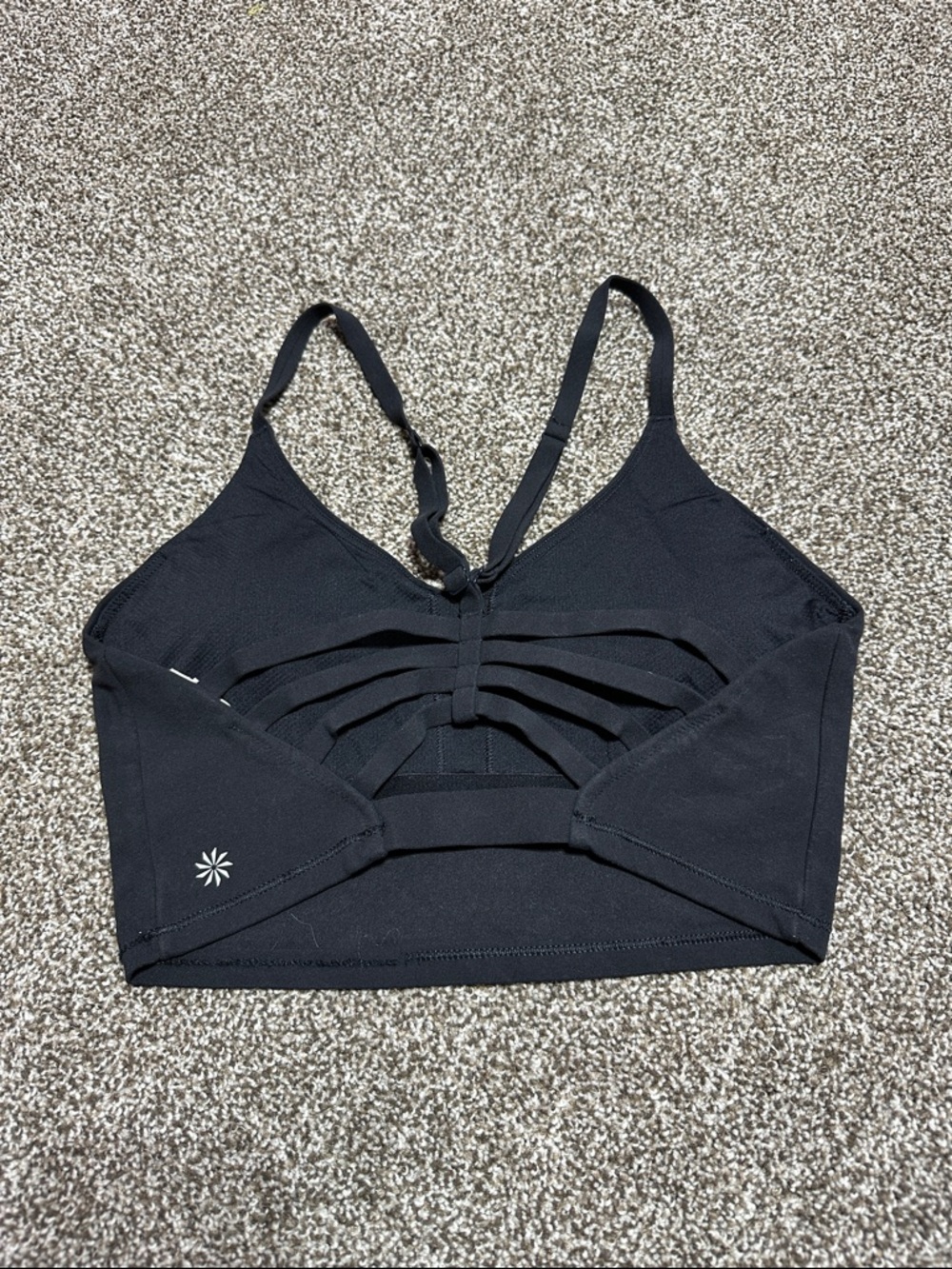 Athleta Black Strappy Bralette Crop Top - no size tag - small